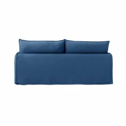 Canapé tissu effet lin Orphée - Bleu - 3 places