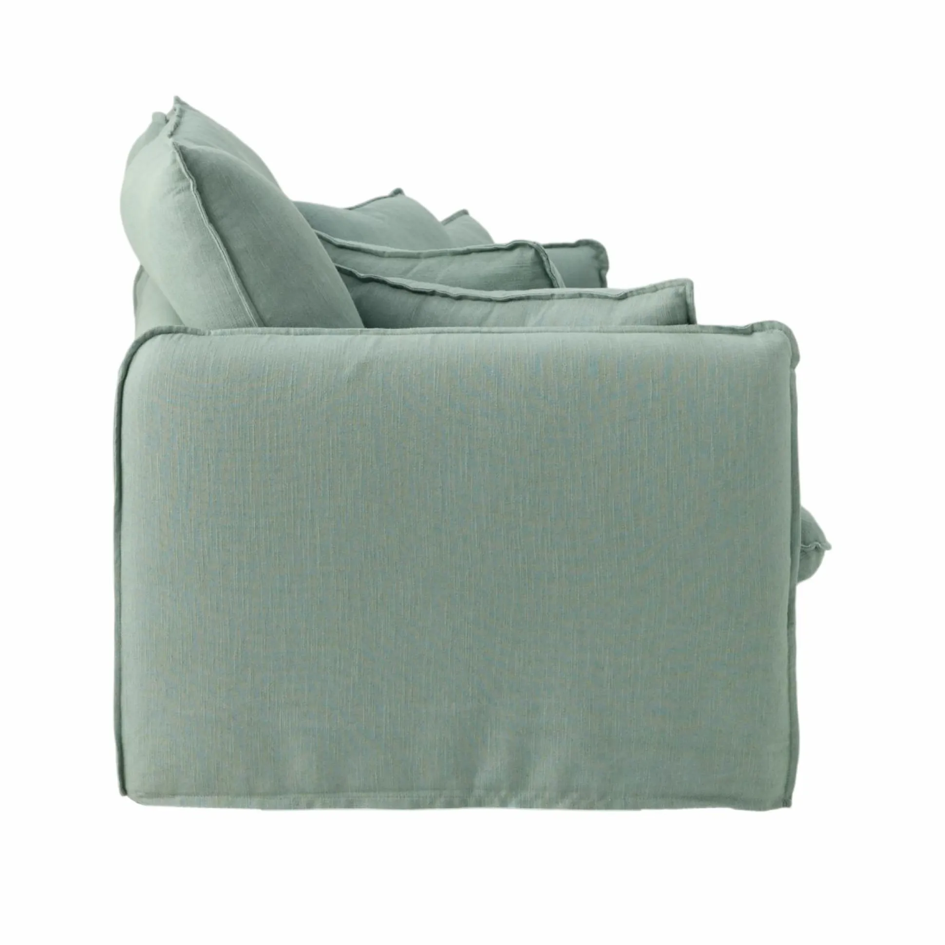 Canapé tissu effet lin Orphée - Vert d'Eau - 3 places