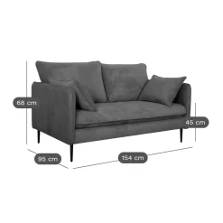 Canapé tissu Oden - Beige - 2 places