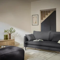 Canapé tissu Oden - Carbone - 4 places