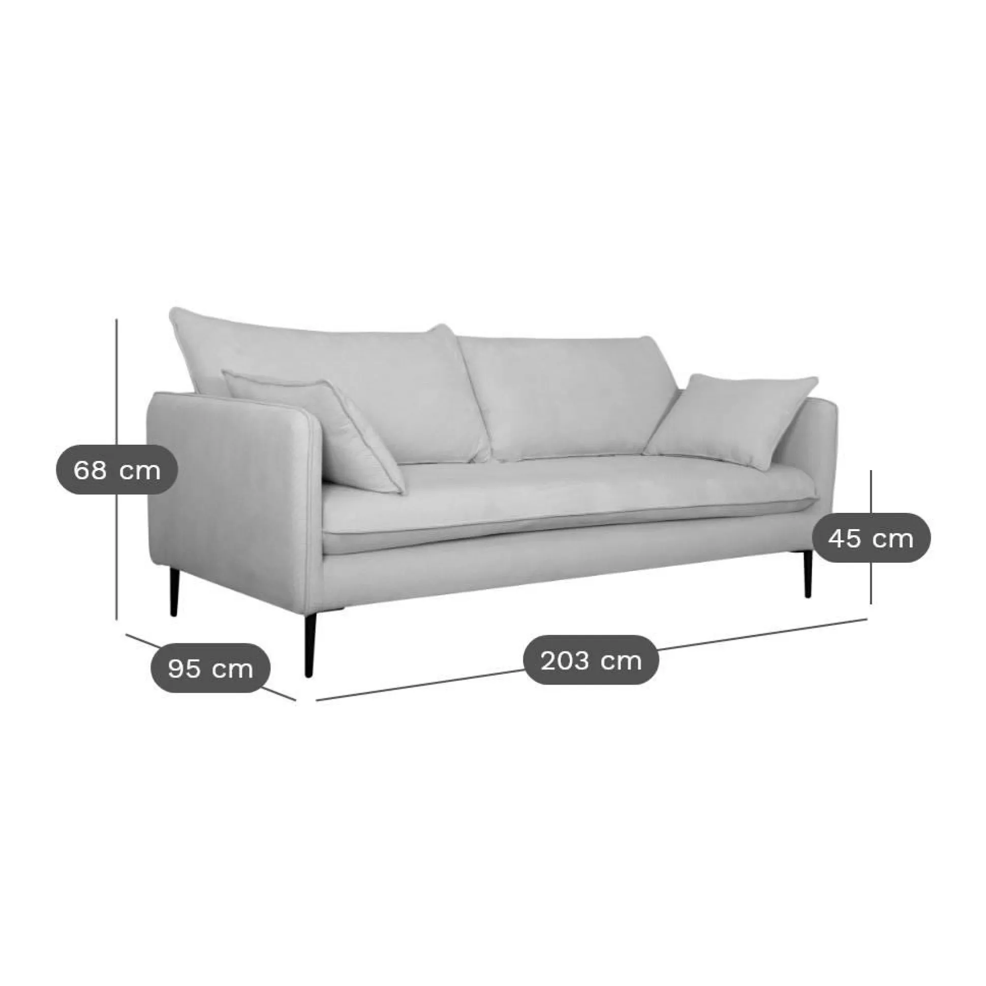 Canapé tissu Oden - Crème - 4 places