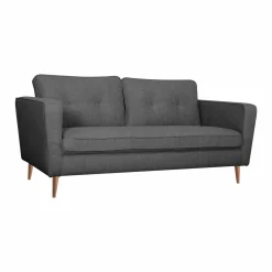 Canapé tissu Ondine - Anthracite - 3 places