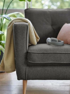 Canapé tissu Ondine - Anthracite - 3 places