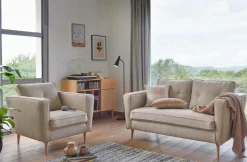 Canapé tissu Ondine - Crème - 2 places