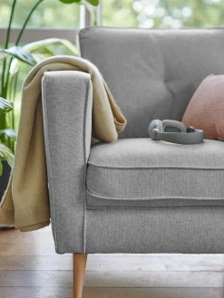 Canapé tissu Ondine - Gris - 3 places