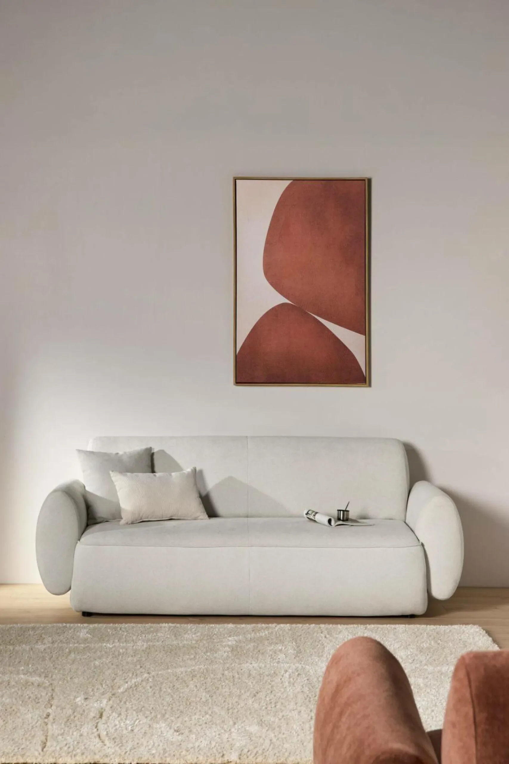 Canapé tissu Orus - Naturel - 3 places