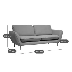 Canapé tissu Persson - Anthracite - 3 places