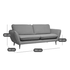 Canapé tissu Persson - Anthracite - 2 places