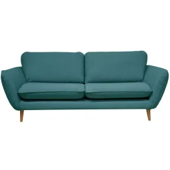 Canapé tissu Persson - Bleu Paon - 2 places