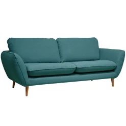 Canapé tissu Persson - Bleu Paon - 3 places