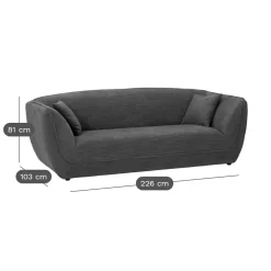 Canapé tissu Phara - Anthracite