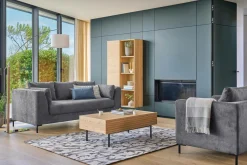 Canapé tissu Pornic - Gris - 3 places