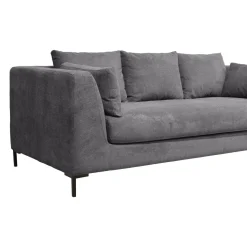 Canapé tissu Pornic - Gris - 3 places