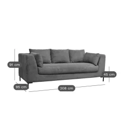 Canapé tissu Pornic - Océan - 3 places