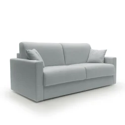 Canapé tissu recyclé déhoussable Aubin - Gris Clair - Grand 3 places