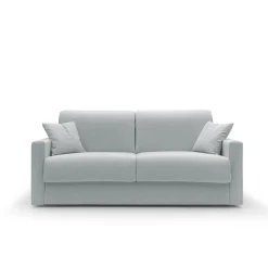 Canapé tissu recyclé déhoussable Aubin - Gris Clair - Grand 2 places