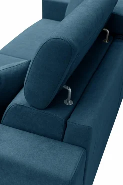 Canapé tissu recyclé déhoussable Alden - Bleu Canard - Grand 2 places