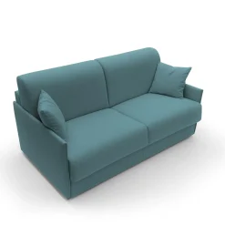 Canapé tissu recyclé déhoussable Arthur - Bleu Canard - Grand 2 places