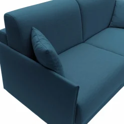 Canapé tissu recyclé déhoussable Arthur - Bleu Canard - Grand 2 places