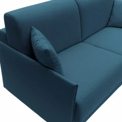 Canapé tissu recyclé déhoussable Arthur - Bleu Canard - Grand 2 places