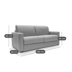 Canapé tissu recyclé déhoussable Aubin - Gris Clair - 3 places