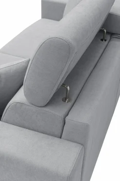 Canapé tissu recyclé déhoussable Alden - Gris Clair - 3 places