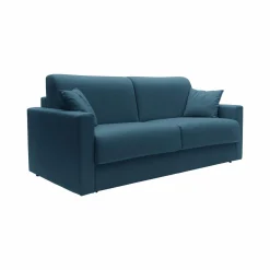 Canapé tissu recyclé déhoussable Aubin - Bleu Canard - Grand 3 places