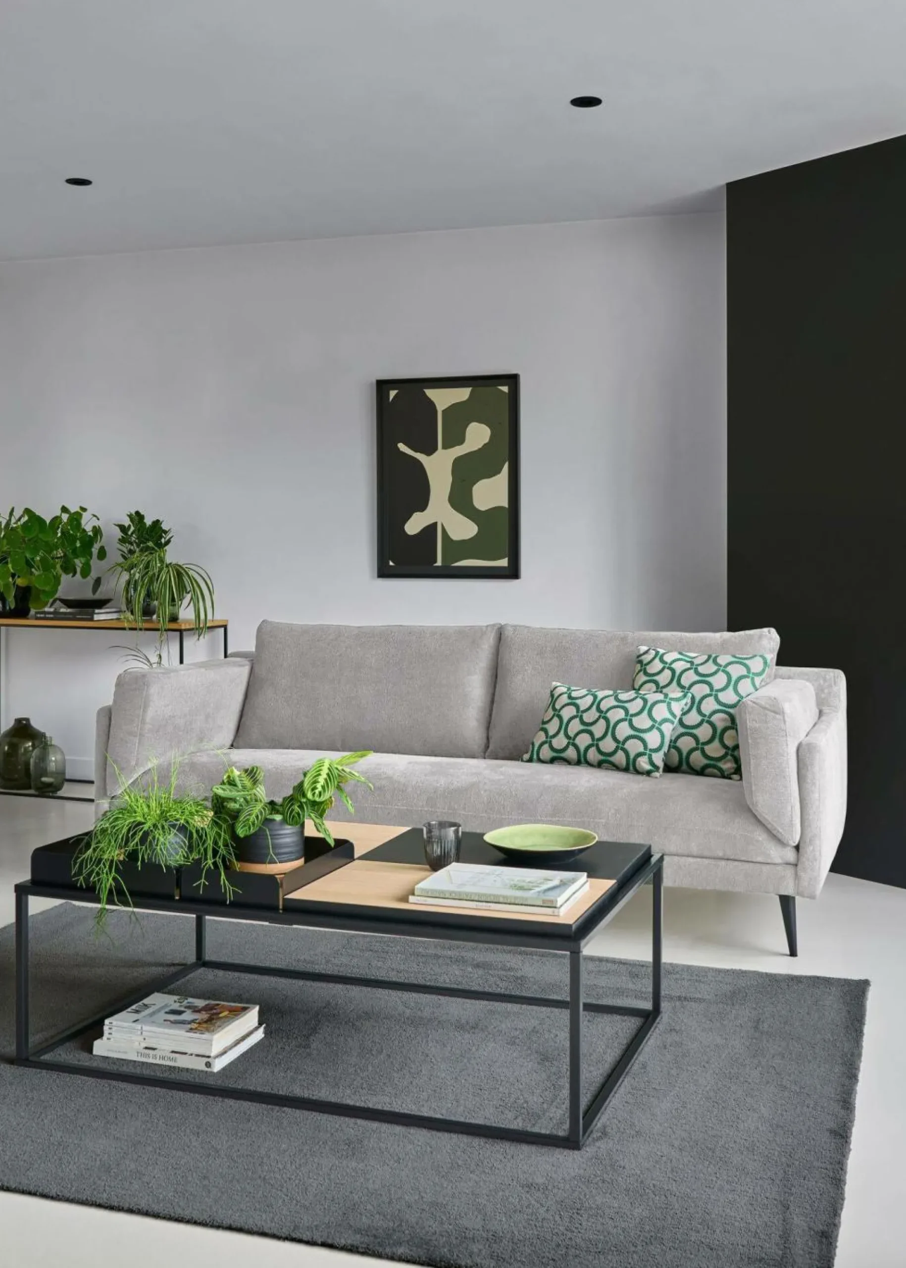 Canapé tissu recyclé Olivier - Gris Clair - 3 places