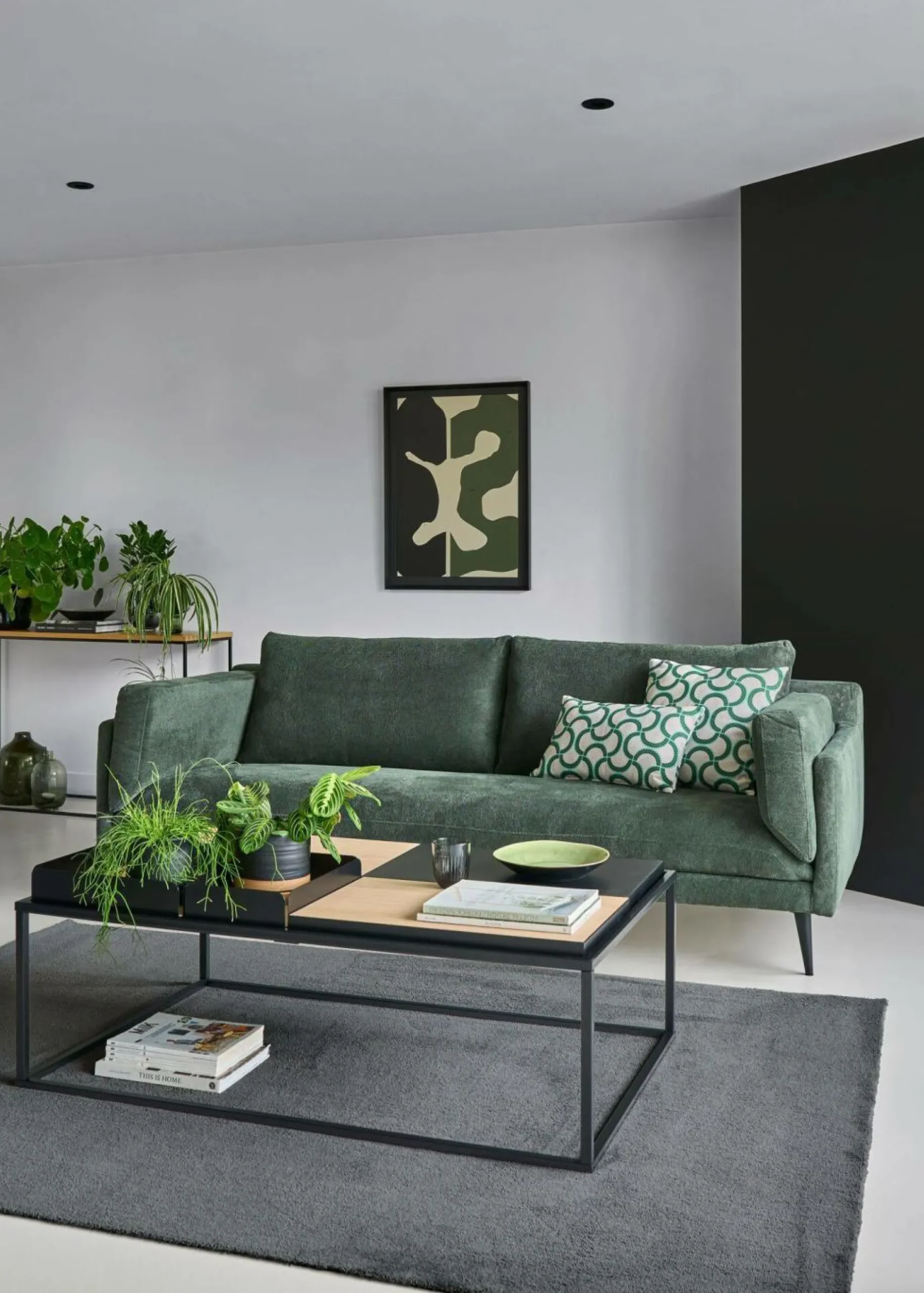 Canapé tissu recyclé Olivier - Vert Forêt - 2 places