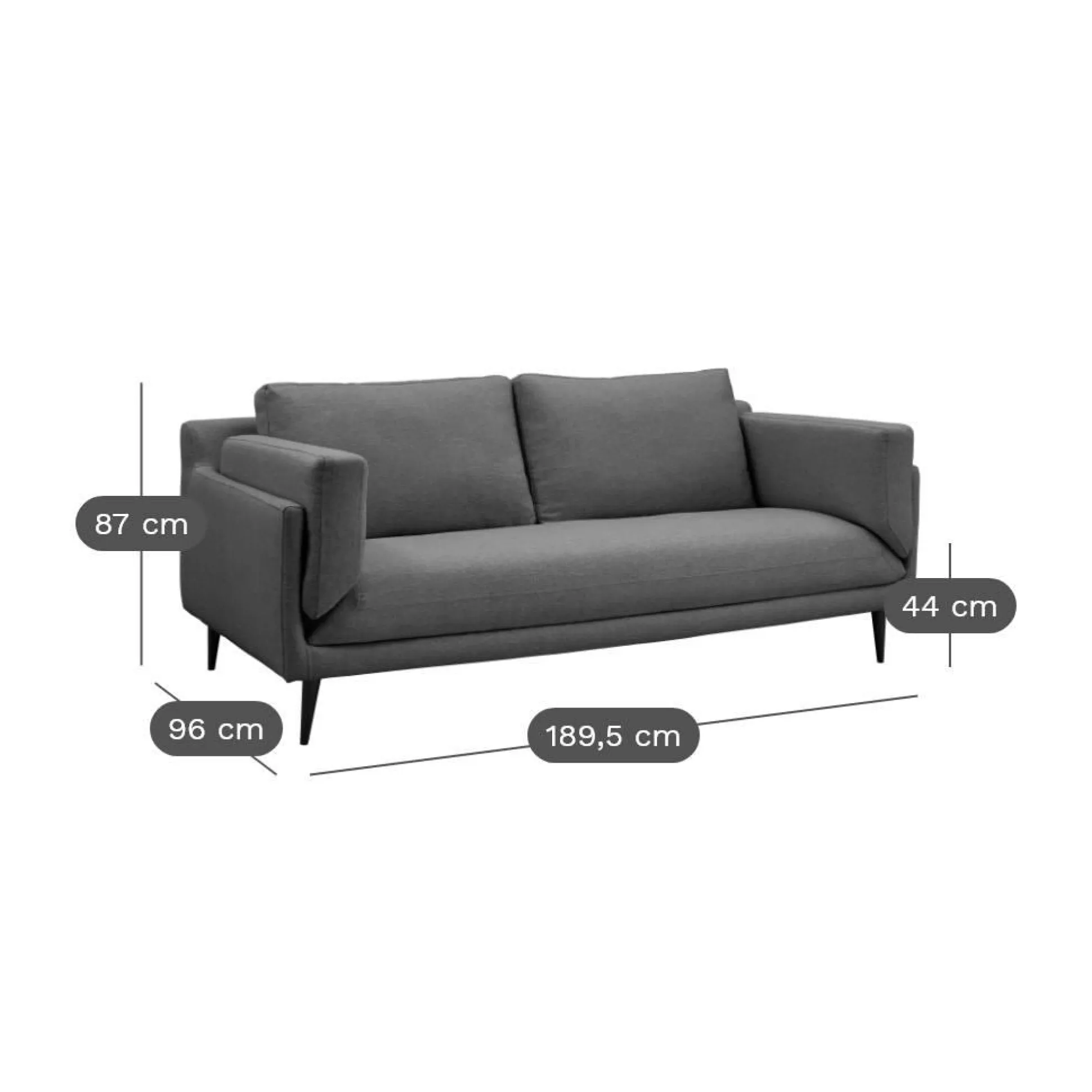 Canapé tissu recyclé Olivier - Vert Forêt - 2 places