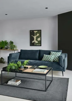 Canapé tissu recyclé Olivier - Bleu - 2 places