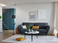 Canapé tissu structuré Persson - Bleu Marine - 2 places