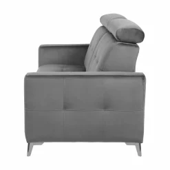 Canapé velours Cheverny - Gris Anthracite - 2 places