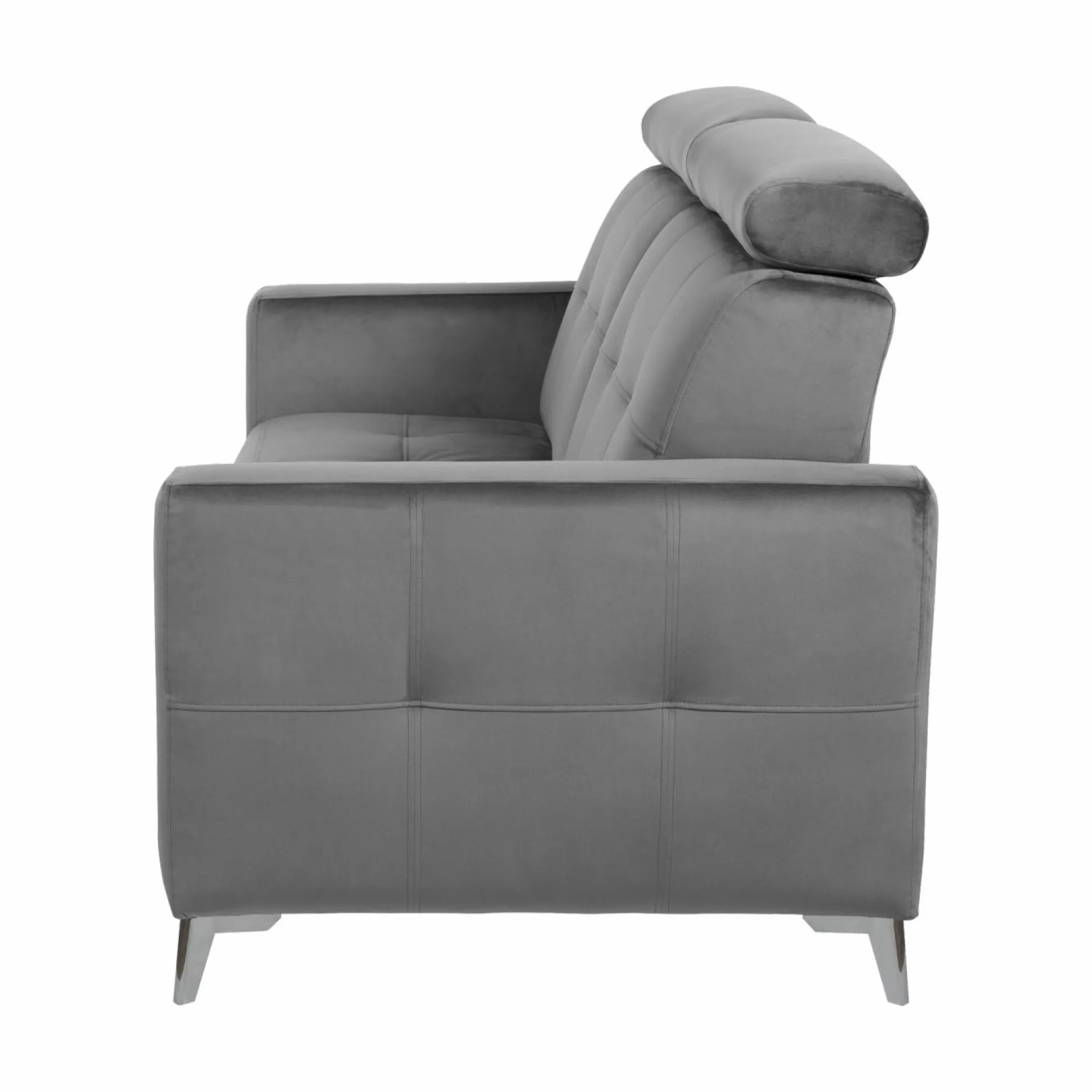 Canapé velours Cheverny - Gris Anthracite - 2 places