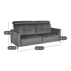 Canapé velours Cheverny - Rouille - Grand 2 places