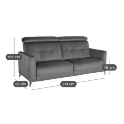 Canapé velours Cheverny - Rouille - 3 places