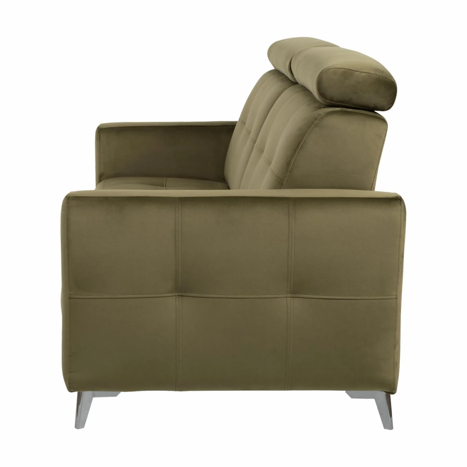 Canapé velours Cheverny - Vert Kaki - Grand 2 places