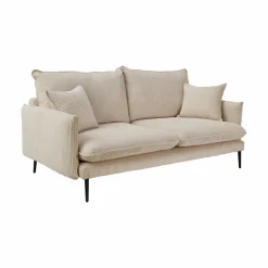 Canapé velours côtelé Oréa - Beige - 4 places