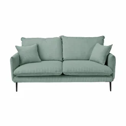 Canapé velours côtelé Oréa - Bleu - 4 places