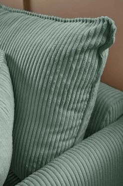 Canapé velours côtelé Oréa - Bleu - 3 places