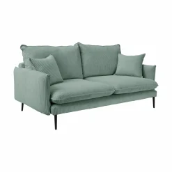 Canapé velours côtelé Oréa - Bleu - 2 places