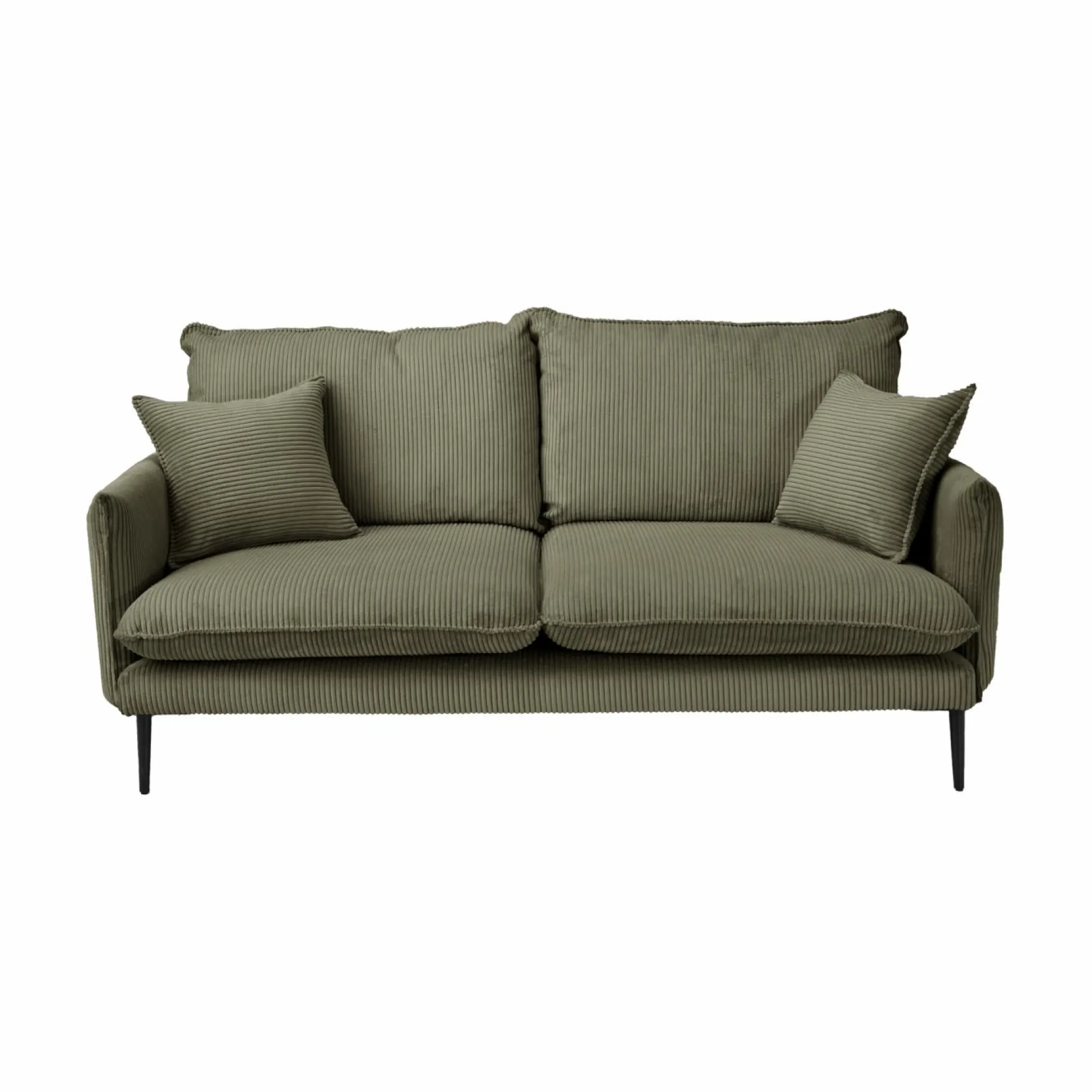 Canapé velours côtelé Oréa - Vert - 4 places
