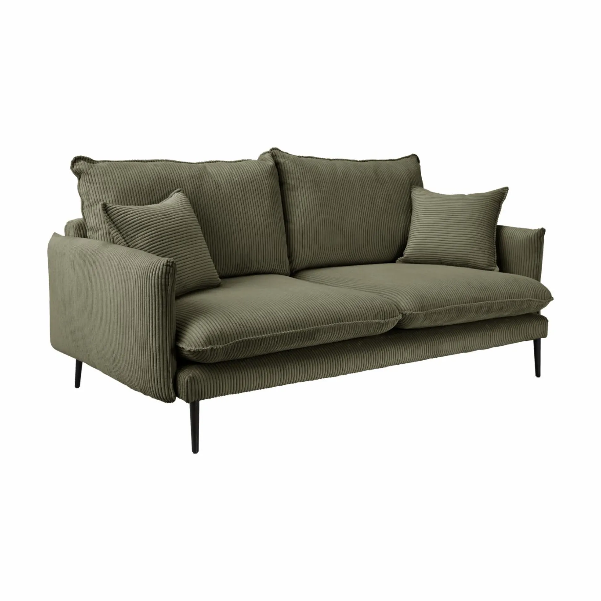 Canapé velours côtelé Oréa - Vert - 2 places