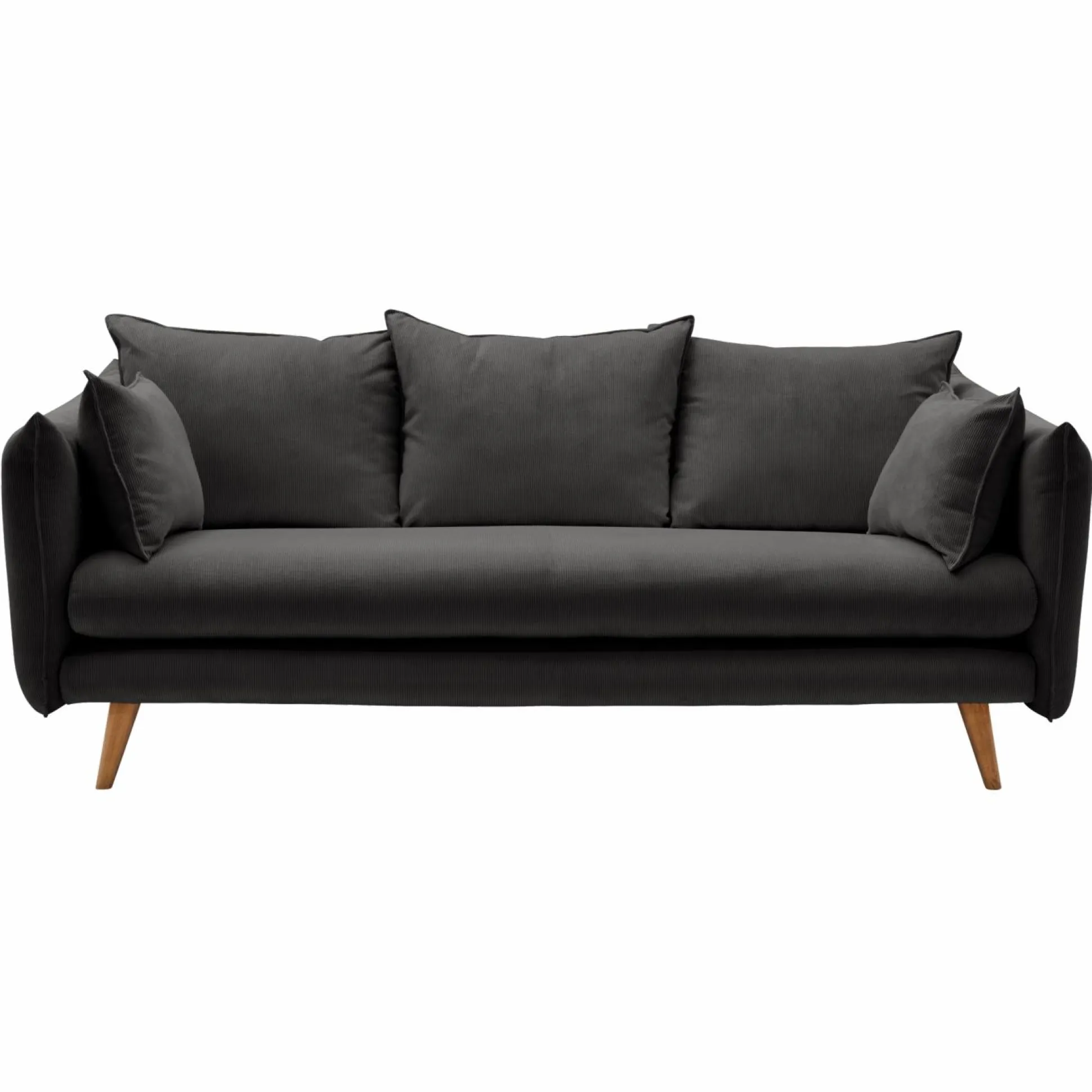 Canapé velours côtelé Orion - Anthracite - 3 places
