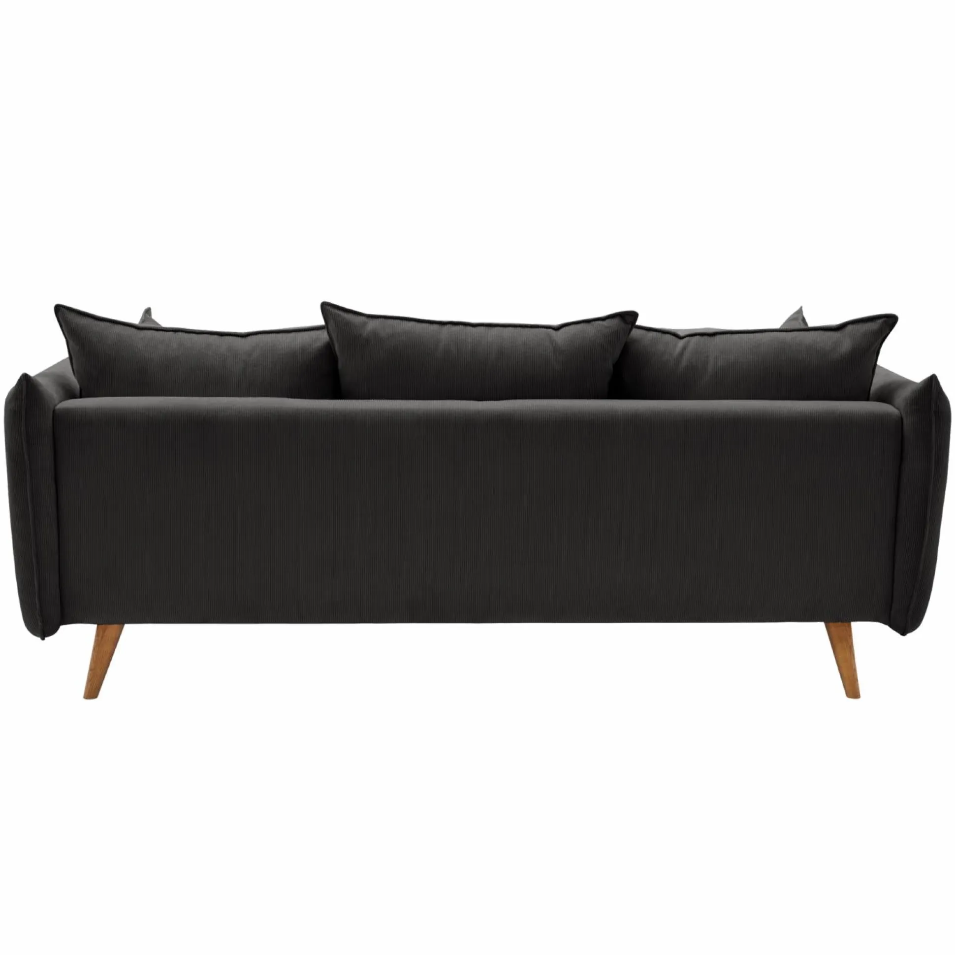 Canapé velours côtelé Orion - Anthracite - 3 places