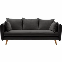 Canapé velours côtelé Orion - Anthracite - 4 places
