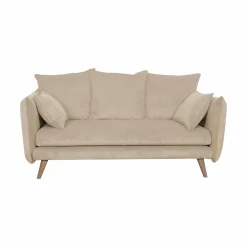 Canapé velours côtelé Orion - Beige - 2 places