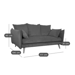 Canapé velours côtelé Orion - Beige - 2 places