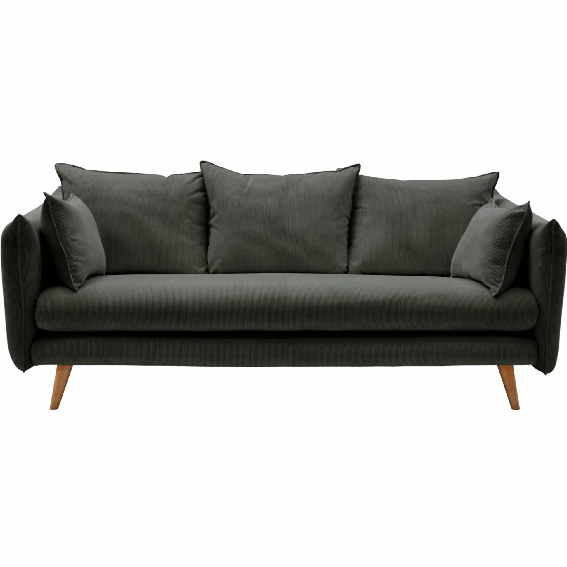Canapé velours côtelé Orion - Vert Cèdre - 4 places