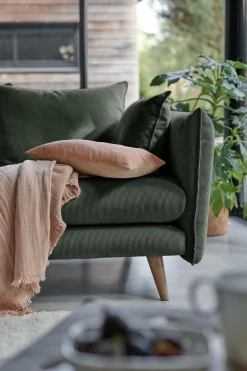 Canapé velours côtelé Orion - Vert Cèdre - 3 places